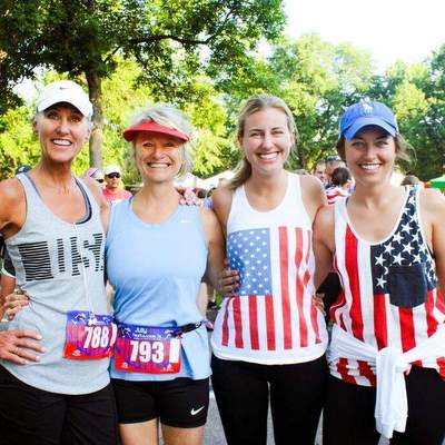 Runners wearing the U.S. colors during the FireKracker 5k.